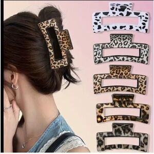 Animal Print Hair Claw Clips